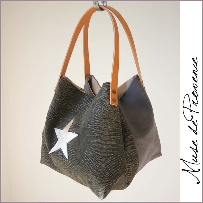 ... Sacs cabas réversibles » Sac petit cabas en tissu et cuir SIMONE ... Sacs cabas réversibles » Sac petit cabas en tissu et cuir SIMONE