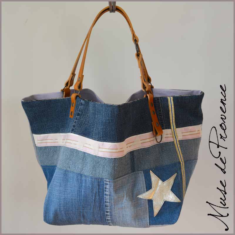 sac en jean patchwork