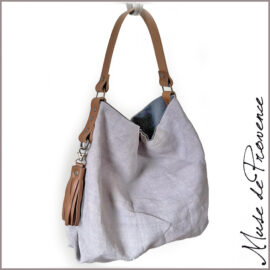 sac seau lin - Sac zippé - Sac seau minimaliste - sac seau en lin -