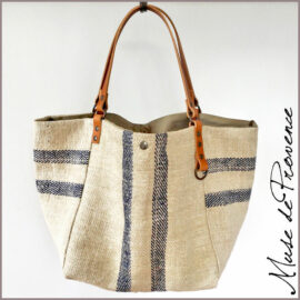 Sac cabas chanvre en tissu recyclé et chic - Sac cabas réversible en chanvre ancien - Sac cabas chic et minimaliste - Sac éco-responsable made in France !