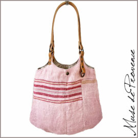 sac cabas rose Sac cabas unique et original Sac petit cabas bohème chic Sac cabas tissu recyclé chanvre rose Sac cabas éthique en chanvre rose Cabas eco responsable en chanvre ancien