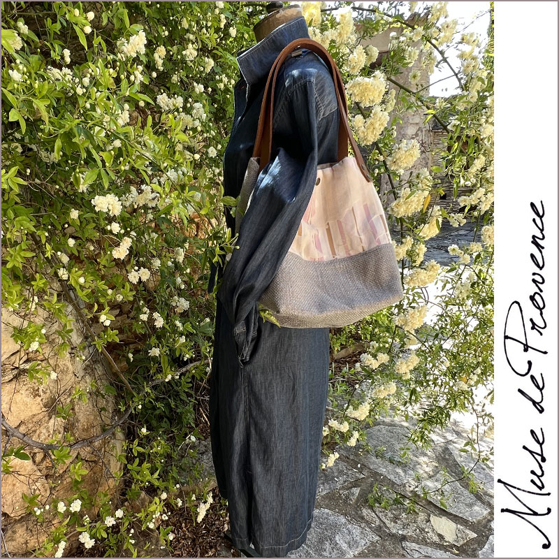 Petit cabas r?�versible lin JOIE | Muse de Provence