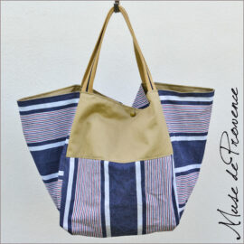 Sac de plage chic - sac de plage réversible- cabas plage en toile- Sac de plage made in France