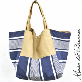 Sac de plage chic - sac de plage réversible- cabas plage en toile- Sac de plage made in France