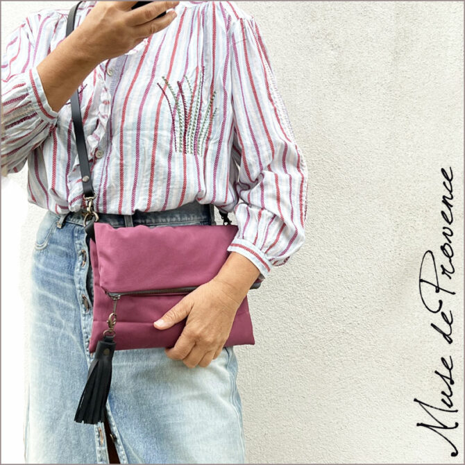 Sac bandoulière zippé- Sac bandoulière chic- Sac bandoulière made in France- Sac bandoulière souple -Sac porté épaule chic- Sac bandoulière minimaliste