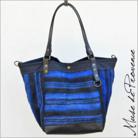 sac cabas zippé porté à l’épaule - Cabas bandoulière - Sac cabas vintage - Sac fermé - Sac cabas en tissu original