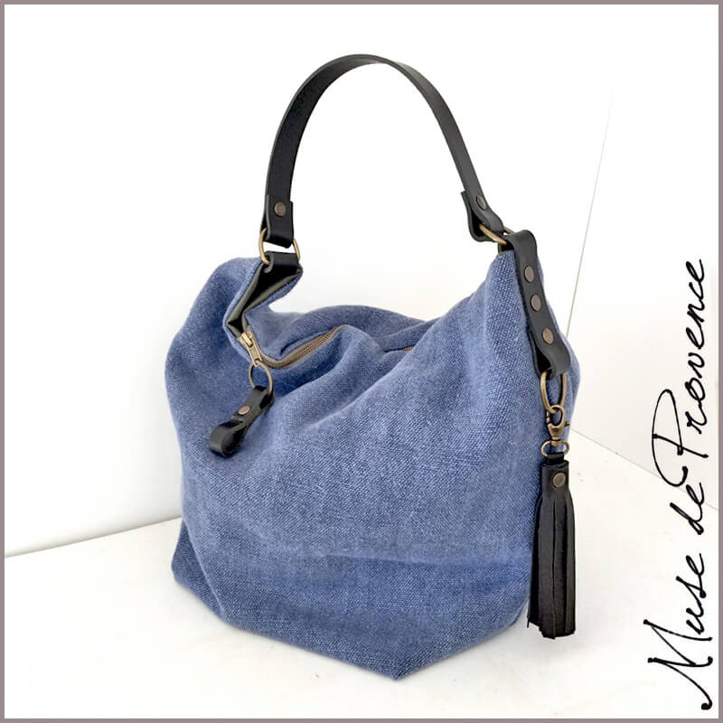 Sac seau lin lav Sakura. Un sac seau de luxe minimaliste et chic