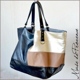 sac cabas xl cuir fait main en pièce unique