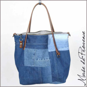 Sac En Toile Bleu Avec Fermeture éclair, Doublure Blanche, Anses Noires - Neuf Sans étiquette, Style Rectangle