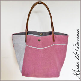 petit sac cabas en lin rose