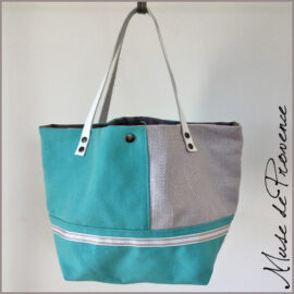 petit sac cabas en lin vert