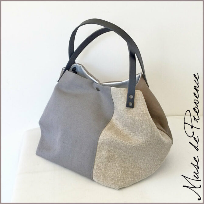 sac cabas en lin fait main en pièce unique