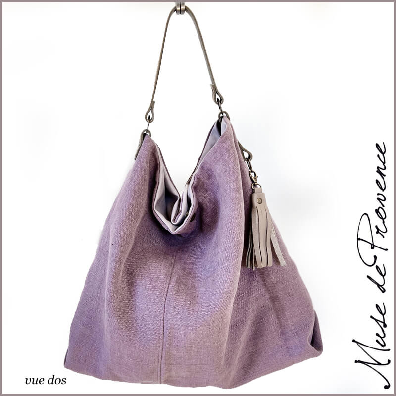 Grand sac xl lin lavé PARME. Sac xl chic. Grand cabas femme souple.