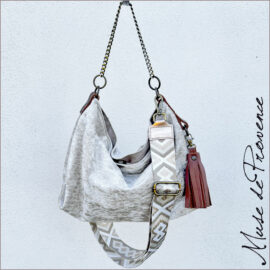 sac bandoulière en lin- sac bandoulière chic en lin - sac bandoulière minimaliste en lin -sac bandoulière fait main en France