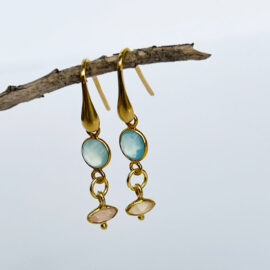 Boucles d'oreilles de créatrice en pierre semi-précieuse