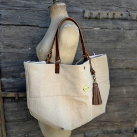 Sac cabas cuir chanvre Rebecca