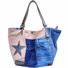 sac cabas réversible en jean - sac jean fait main en pièce unique