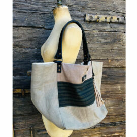Sac cabas cuir lin Autrefois