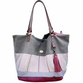 Sac de créateur, sac cabas en toile et cuir