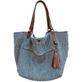 Grand sac cabas chic en tissu à effet métallisé