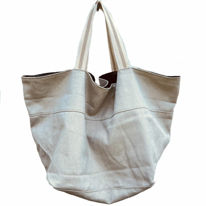 sac de plage chic - grand cabas de plage souple en tissu - sac de plage réversible - sac de plage fabriqué en France