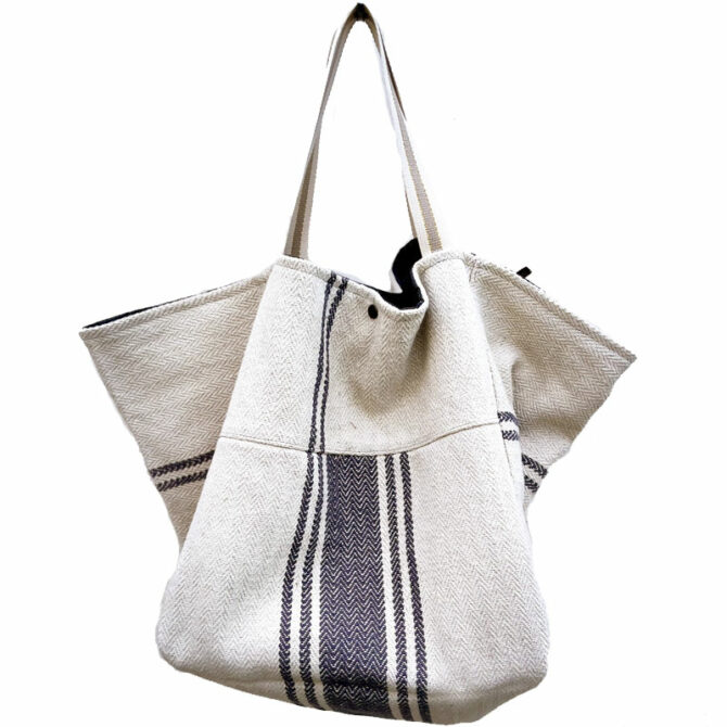sac de plage chic - grand cabas de plage souple en tissu - sac de plage réversible - sac de plage fabriqué en France