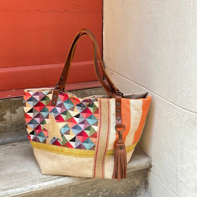 sac cabas unique et original - sac cabas Boheme chic - Sac cabas Provence