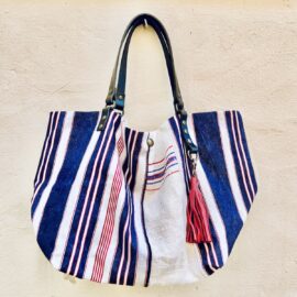 Grand sac à main sac cabas réversible fait main