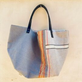 Sac cabas réversible lin Trio Gris