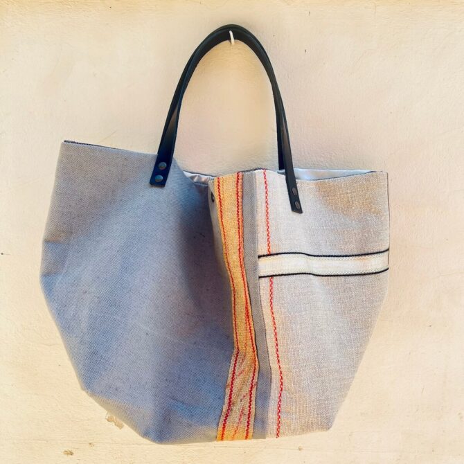 Sac cabas réversible lin Trio Gris