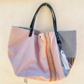 Sac cabas réversible Bleu Rose