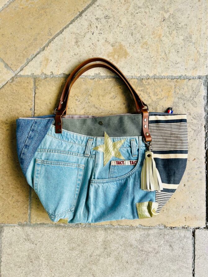 Sac cabas jean cuir Big Sur – Image 2