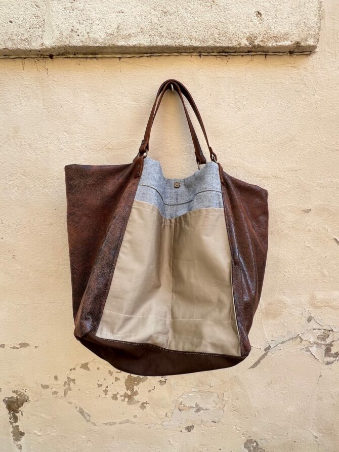 Sac xxl jean cuir Brooklyn – Image 5