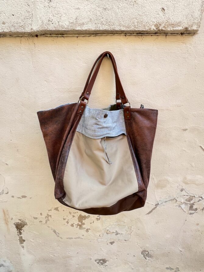 Sac xxl jean cuir Brooklyn – Image 4