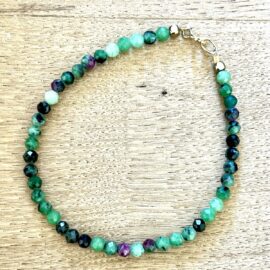 Bracelet rubis zoïsite 4mm