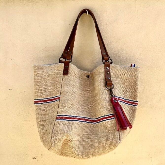 Idylle antique hemp tote bag – Image 2