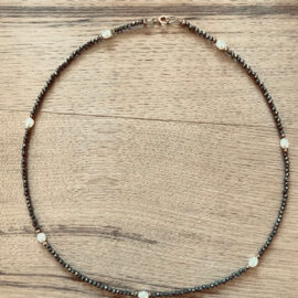 Collier pyrite perle