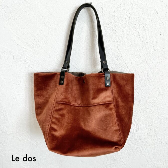 Sac cabas réversible en velours cuivré – Image 4