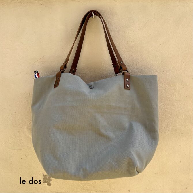 Sage linen velvet tote bag – Image 3