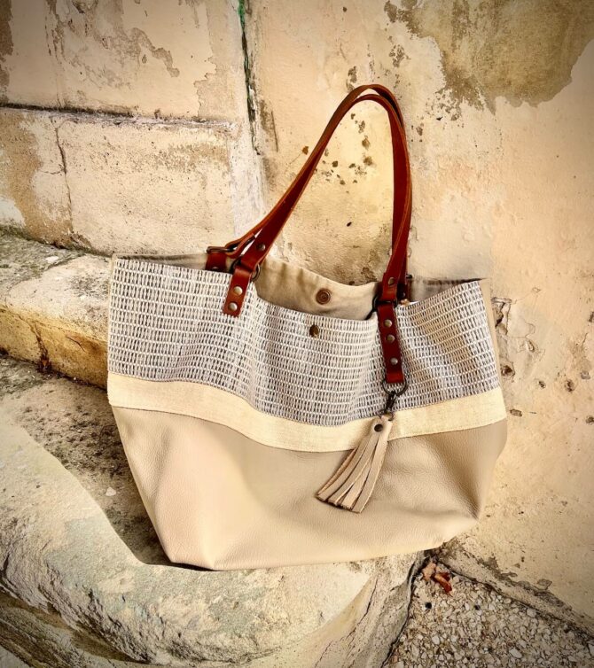 Sac cabas cuir Galet