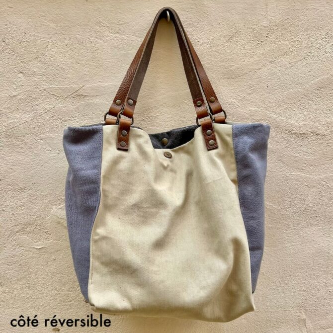 Sac cabas jean et cuir Rosso – Image 6