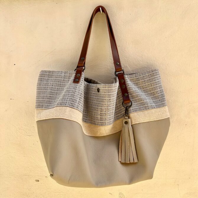 Sac cabas cuir Galet – Image 2