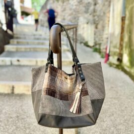 Cabas patchwork mix taupe BIENNALE