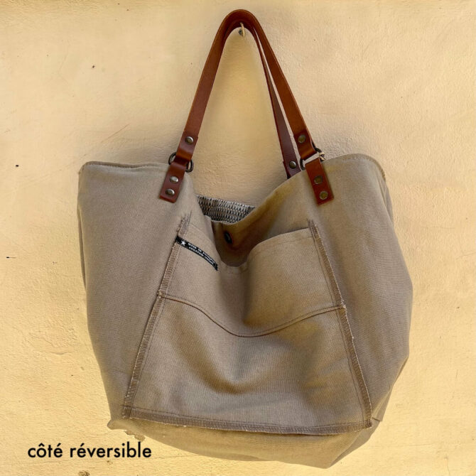 Sac cabas cuir Galet – Image 3