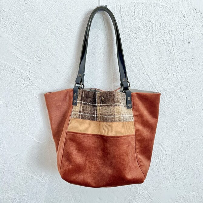 Sac cabas réversible en velours cuivré – Image 2