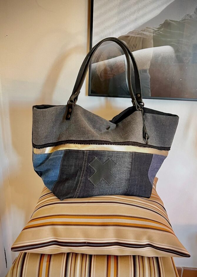 Sac cabas réversible jean PALM SPRINGS