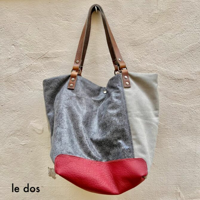 Sac cabas jean et cuir Rosso – Image 4