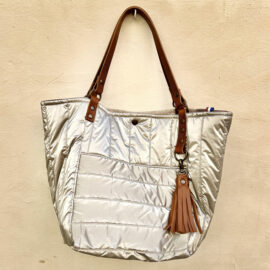 Luna silver tote bag